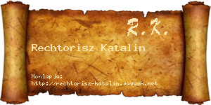 Rechtorisz Katalin névjegykártya